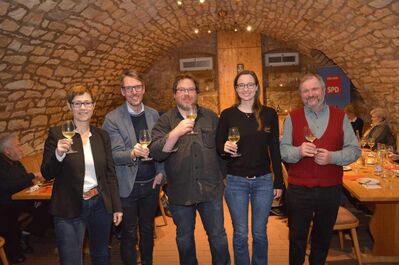 Andrea Schröder- Ritzau, Lars Castellucci, Frank Rieger, Dominique Odar und Winzer Karl- Friedrich Krämer