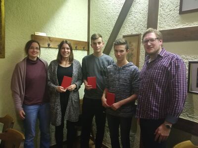 V.l.n.r. Dominique Odar, Johanna Hassfeld, Jordan Lehnkering, Robin Wittmer und Holger Schröder