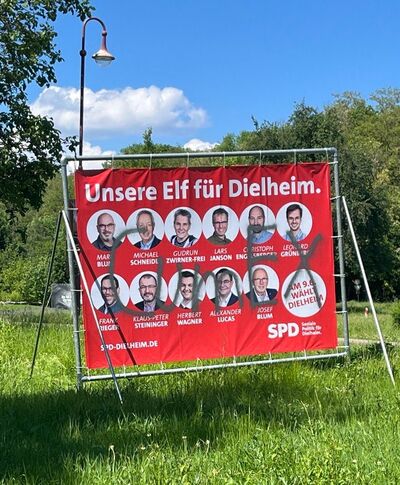 Sachbeschädigung beim genehmigten Großplakat des SPD-Ortsvereins, Foto: A. Lucas