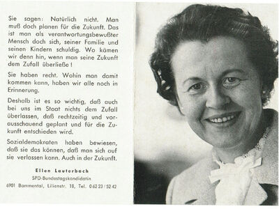 Wahlwerbung Ellen Lauterbach