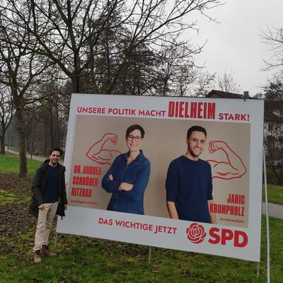 Großflächenpalkat am Dielheimer Ortseingang
